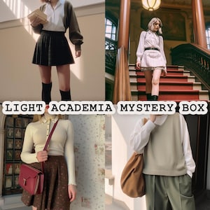 Light Academia Mystery Box - Thrifted Y2K 90s Vintage Fashion Style Bundle - Pinterest Styling Outfit - Surprise Clothing Aesthetic Gift Box