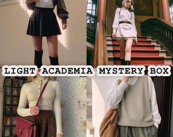 Light Academia Mystery Box - Thrifted Y2K 90s Vintage Fashion Style Bundle - Pinterest Styling Outfit - Surprise Clothing Aesthetic Gift Box