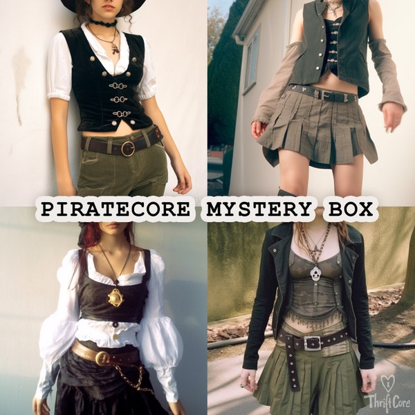 Piratecore Mystery Box Thrifted Vintage Modern Day Pirate Style Bundle Überraschungskleidung Geschenkbox