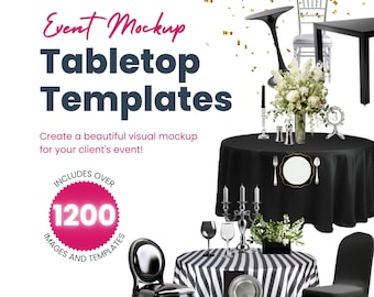 Event Mockup Tabletop templates, 1200+ images/templates for custom table setting design, For event planners, Edit in Canva, Instant download