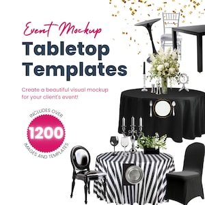 Event Mockup Tabletop-Vorlagen, 1200+ Bilder/Vorlagen für individuelles Tischdekoration-Design, Für Event-Planer, In Canva bearbeiten, Sofort-Download