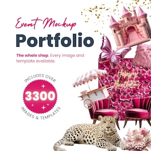 Event Mockup Portfolio, 3300+ party images, balloon templates and tabletop templates for event mockups, Instant download, for event planners