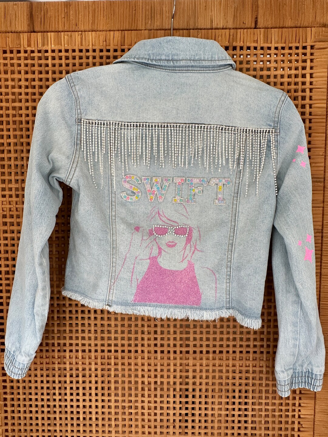 Custom Text Kids Jean Jacket Taylor Swift Eras Tour Gem Baby Etsy