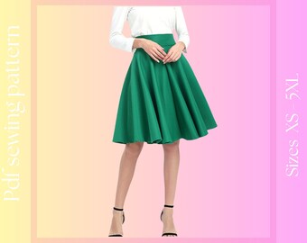Women's Skirt Sewing Pattern | XS - 5XL | Instant Download | Easy Digital PDF, Sewing Instructions.