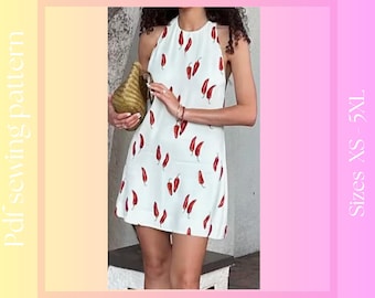 Women's Mini Dress Sewing Pattern | XS - 5XL | Instant Download | Easy Digital PDF, Written Sewing Instructions.