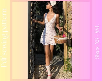 Women's Mini Dress Sewing Pattern | XS - 5XL | Instant Download | Easy Digital PDF, Written Sewing Instructions.