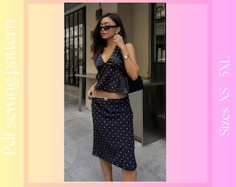 Top and Skirt Women's Sewing Pattern | XS-5XL | Instant Download | Easy Digital PDF | Sewing Instructions.