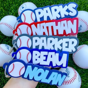Benutzerdefinierte Baseball Name Schlüsselanhänger | Baseball Schlüsselanhänger | Baseball personalisierte Keychain | Baseball Taschenanhänger