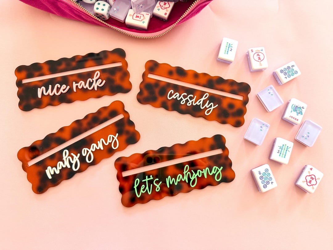 Personalized Tortoise Shell Mahjong Line Finder | Scalloped Tortoise ...