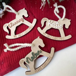 Rocking Horse Ornament | First Christmas Ornament | Kid Christmas Ornament | Personalized Christmas Ornament | First Christmas