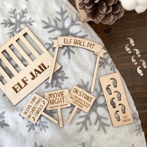 Accesorios para letreros de elfos / Kit de elfos / Accesorios para elfos / Accesorios para elfos navideños / Actividades divertidas para elfos / Regalos navideños / Diversión con elfos / Accesorios para fotos de elfos