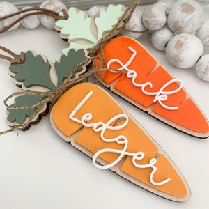 Osternest Anhänger | Personalisierte Ostern Korb Namen Tag | Personalisierter Oster Anhänger | Karotte Osteranhänger | Benutzerdefinierte Karotte Tag | Personalisierte Namensschild