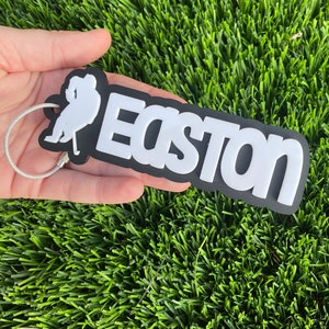 Custom Hockey Name Keychains | Hockey Keychains | Hockey Personalized Keychain | Hockey Bag Tag