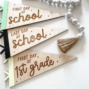 Back to School Pennants | First and Last Day of School Pennant Flag | Back to School Photo Prop