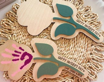 DIY Blumen Handabdruck Zeichen | Muttertag Zeichen | Muttertagsgeschenk | Handabdruck | Geschenk für Mama | Geschenk für Oma | Hände Runter
