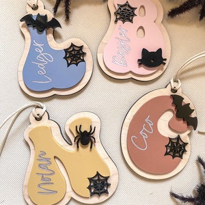 ハロウィン タグ | ハロウィン レトロ レター タグ | パーソナライズ ハロウィン タグ | ブー バスケット タグ | ハロウィン バスケット | スパイダー タグ