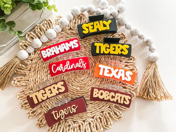 Customized Claw Clips | Personalized Game Day Hair Claw Clip | Custom Name Claw Clip | Hair Clip | Personalized Game Day Accessory