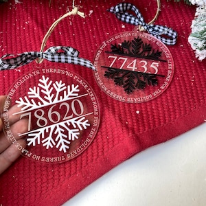 Zip Code Ornament | Christmas Ornament | New Home Ornament | Christmas Gift | Home Ornament