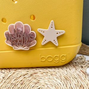 Bogg Bag Shell Charms | Beach Tote Name Plate | Bogg Bag Charms | Beach Bag Tag | Acrylic Name Tag | Custom Bogg Bag Charm