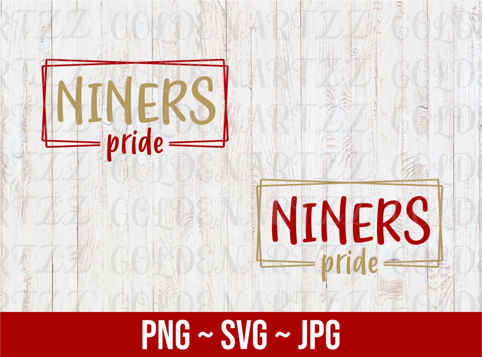 Niners Gold Color Niners Pride SVG/PNG/JPG Designs, Digital Downloads, Football Playoffs ...
