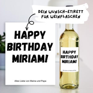 Etikett Wein | personalisierter Aufkleber für Flaschen | Geburtstag minimalistisch schlicht Geschenk