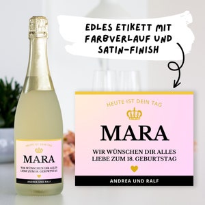 Etikett Aufkleber personalisiert | Sektflasche Champagner Weinflasche | Hochzeit Geburtstag Geschenk