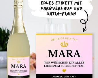 Etikett Aufkleber personalisiert | Sektflasche Champagner Weinflasche | Hochzeit Geburtstag Geschenk