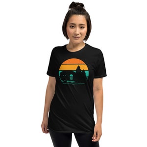 I brake for Campsites and Coffee! Short-Sleeve Tee, Black and White