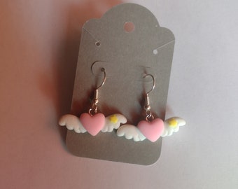 Wing heart earrings