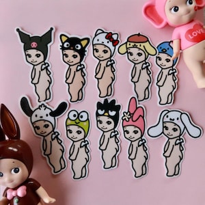 Sticker ange Sonny Sanrio | pour journal, bouteille d'eau, téléphone, ordinateur portable, | résistant à l'eau et aux rayures |