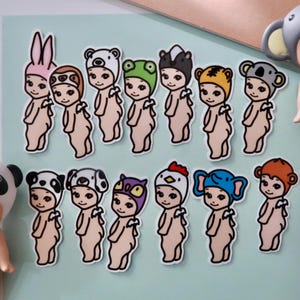 Sticker ange Sonny série animaux Version 1 | pour journal, bouteille d'eau, téléphone, ordinateur portable | Résistant à l'eau et aux rayures