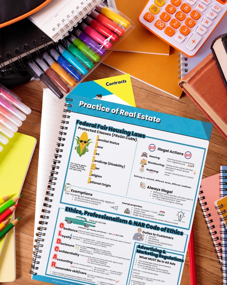 Real Estate Exam Cheat Sheet | 32+ Pages | Instant Download | Study Guide - Etsy