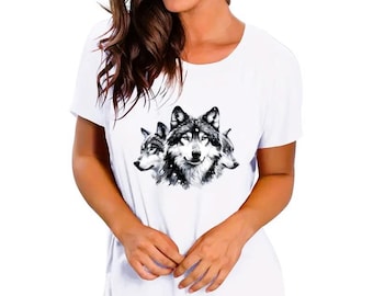Triple Black Wolves T-Shirt: Unisex Cotton Wolf Lover Tee