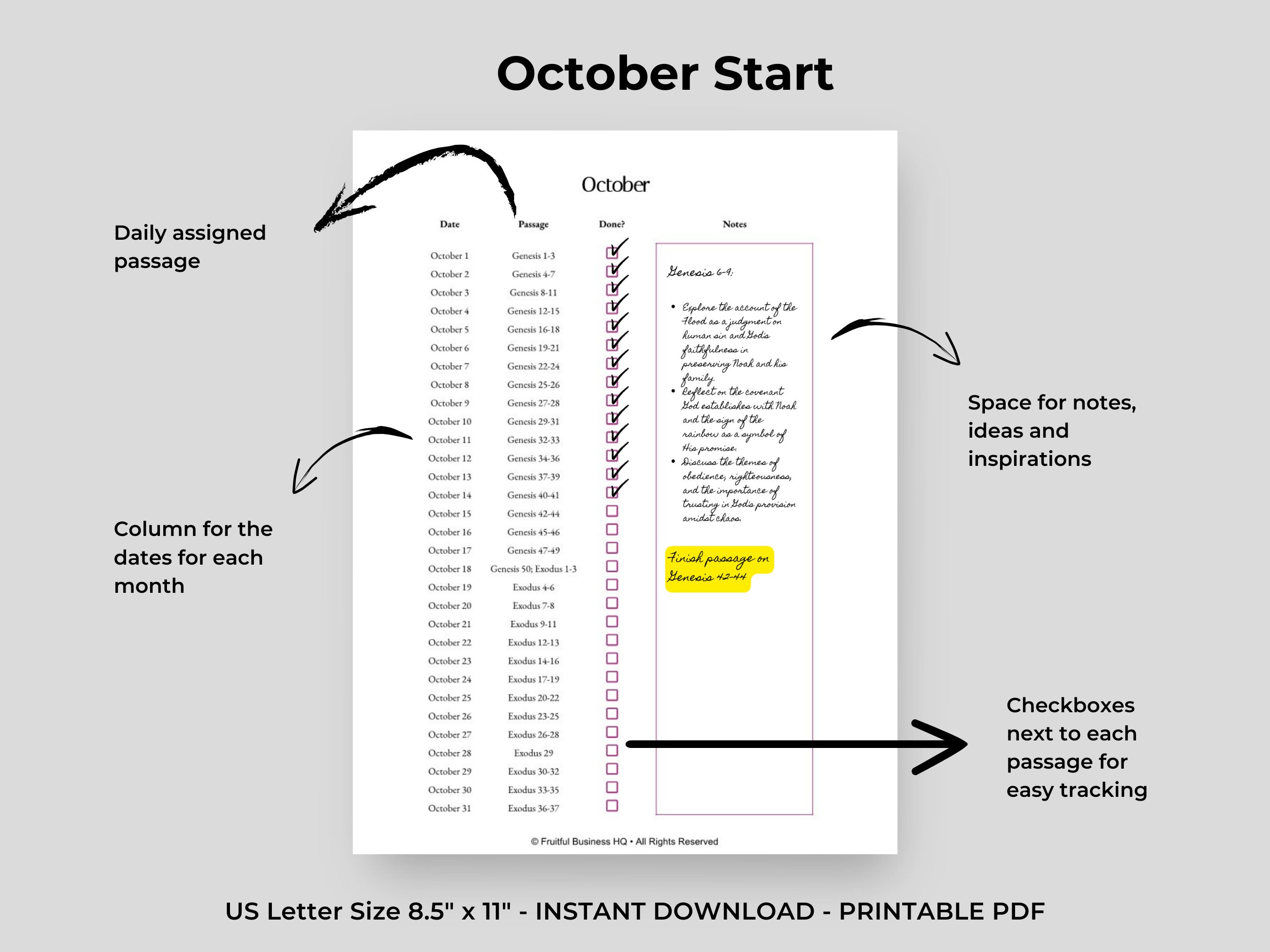 365-Day Bible Reading Plan (October Start) - Image 3