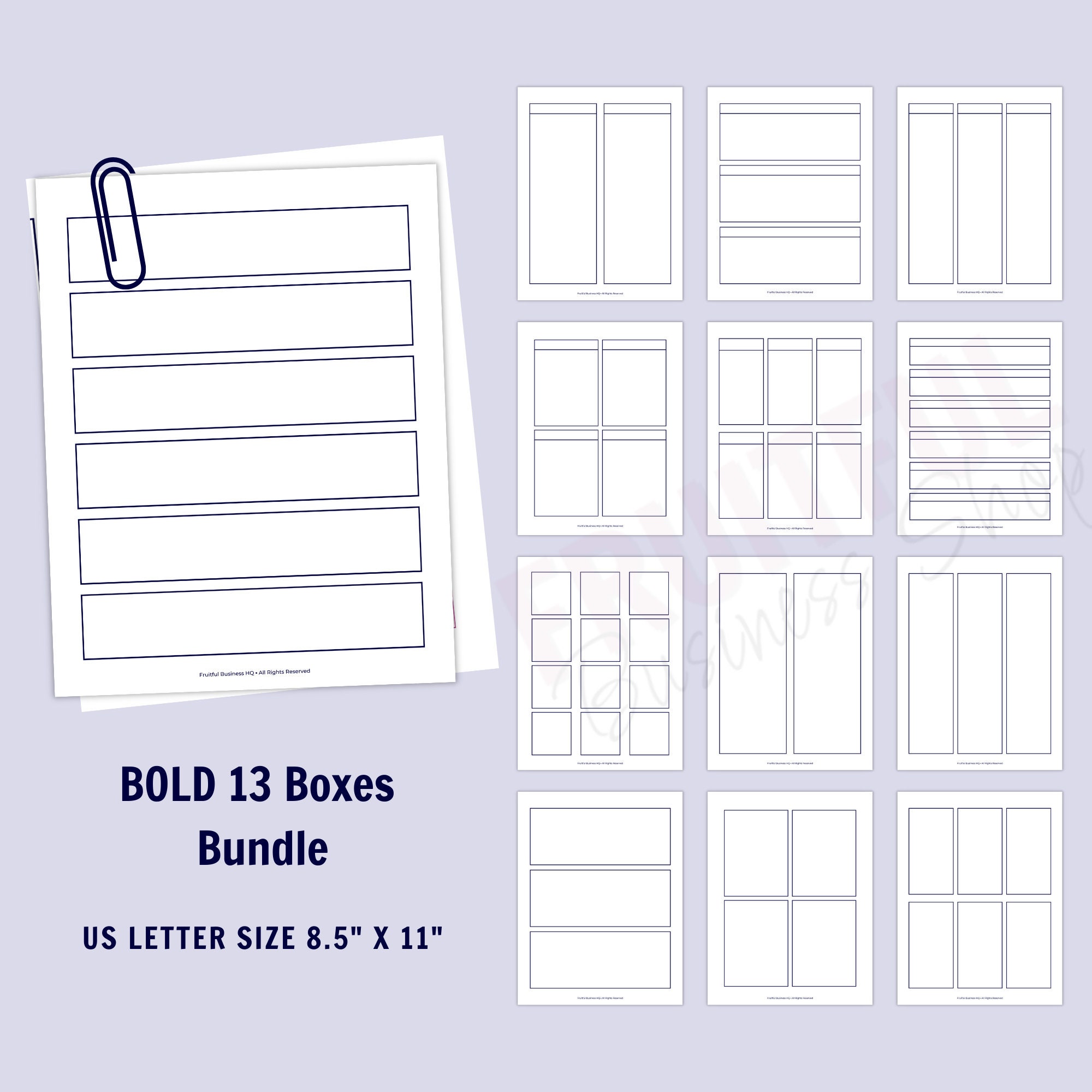 BOLD 13 Boxes Bundle Printable