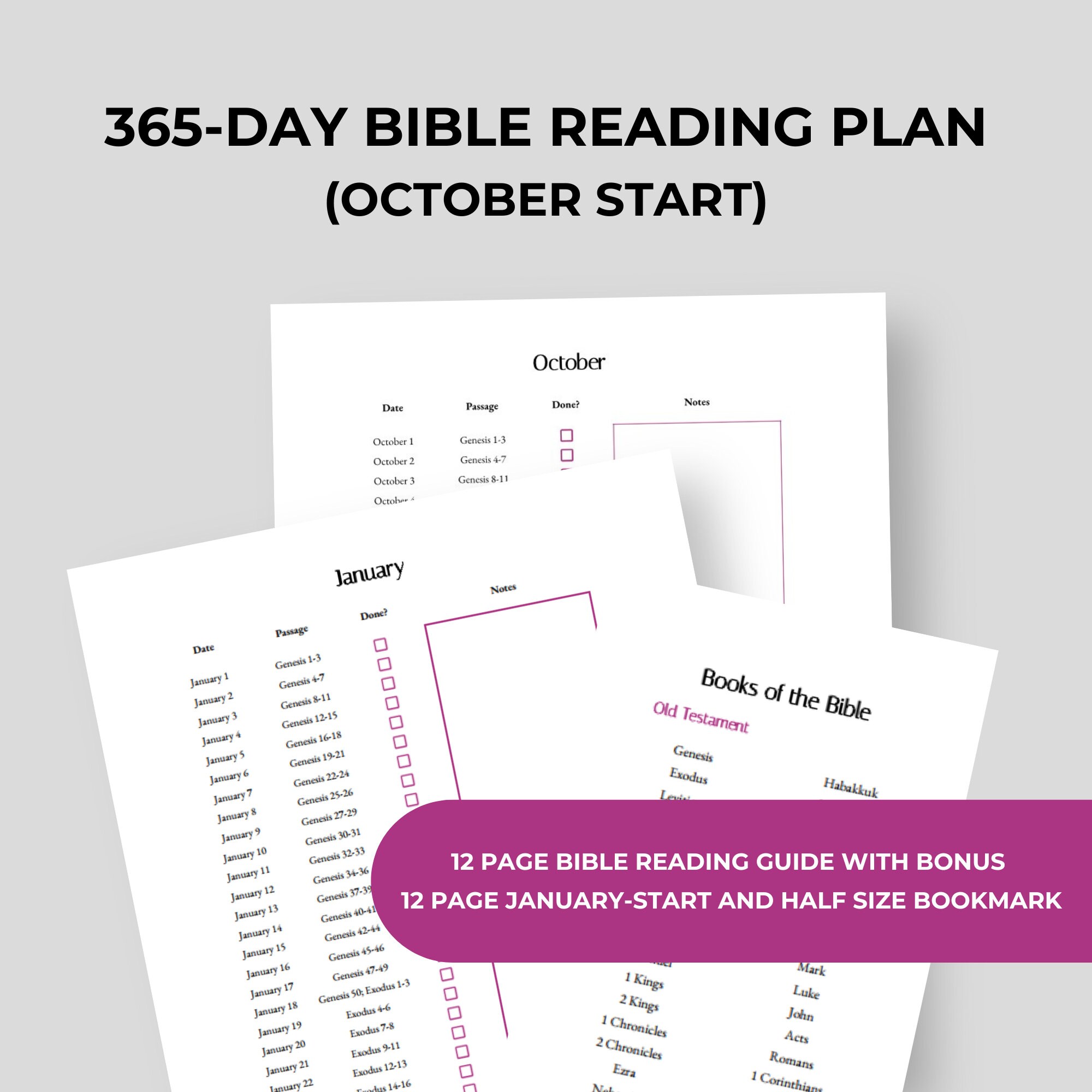 365-Day Bible Reading Plan (October Start)