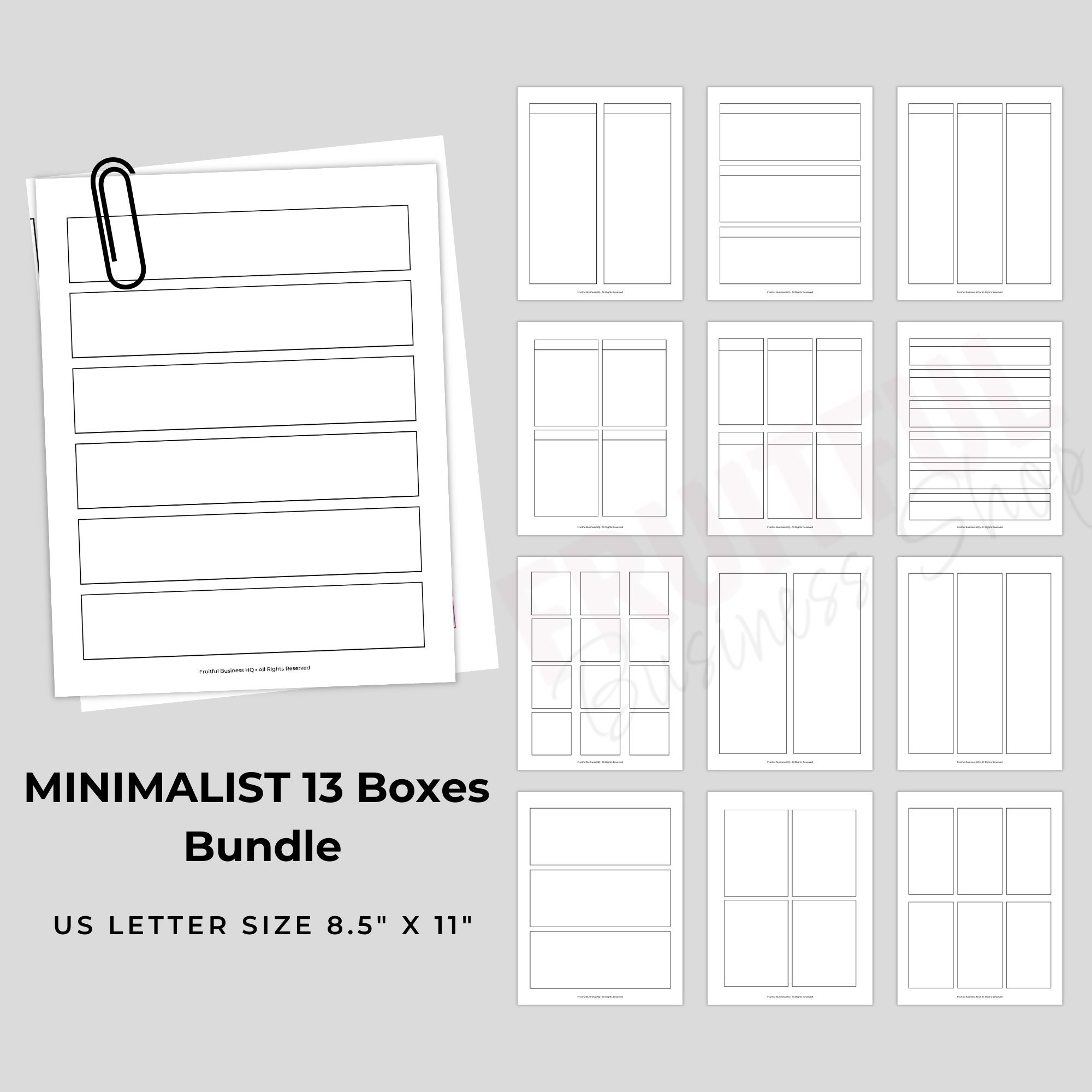 MINIMALIST 13 Boxes Bundle Printable