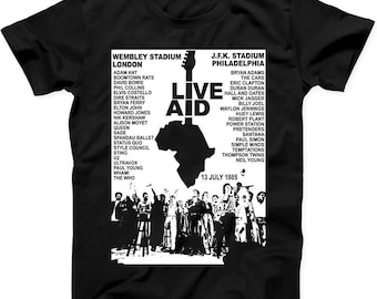 Live Aid Concert Muziek Optreden Evenement Live Wembley Jaren 80 Cadeau T-shirt T30