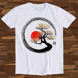 Bonsai Tree Enso Circle Art T-Shirt Japanese Tee Gift Bonsai Tree Enso Circle Art T-Shirt Japanese Tee Gift