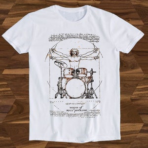 Drums Da Vinci Hilarious Novelty Saying Birthday Design Drawing Movie Meme Funny Gift Tee T-Shirt T685