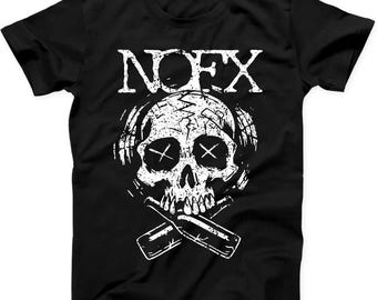 NOFX Schädel-Bier-Musikband Vertrauen niemals einem Hippie-Musikgeschenk-T-Shirt T200