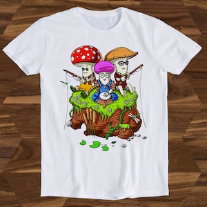 Magic Mushrooms Hippies Slogan Joke Funny Gift Tee T-Shirt T973