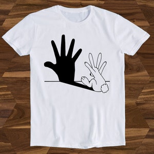 Rabbit Hand Shadow Best Seller Funny T Shirt Gift Unisex Top Tee  T530