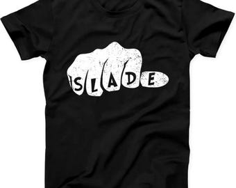 Slade Punk Rock 70er Jahre Musik Geschenk Tee schwarz T-Shirt T512