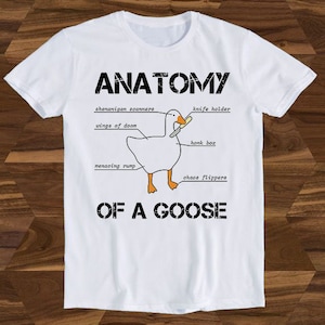 Anatomy of A Goose T Shirt Funny Duck Graphic Gaming Design Slogan Saying Retro Art Drawing Present Meme Funny Gift Tee T-Shirt T562