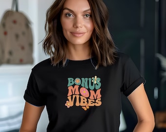 Retro Bonus Mom Vibes T-Shirt, Muttertagsgeschenk