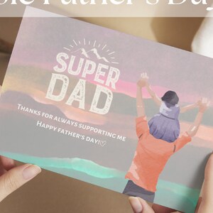 Afdrukbare vaderdagkaart van kinderen – DIY Vaderdagkaart-activiteit | Vadercadeau | Direct downloaden | Leuk knutselen voor kinderen