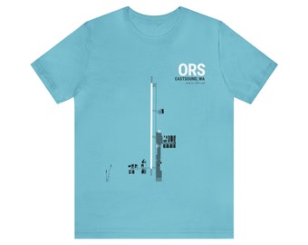 Unisex Graphic Tee - ORS - Orcas Island - Airport Runway Diagram - Luftfahrt - Fly in Style - Lokale Piloten