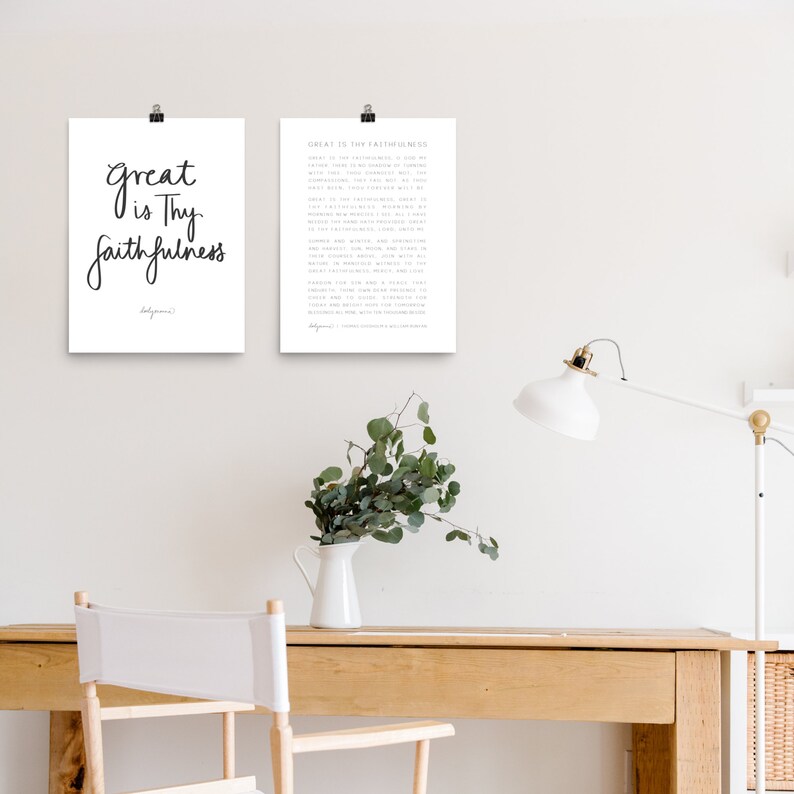 Great is Thy Faithfulness Hymn - Handwritten Font Printed Poster | Hymn ...