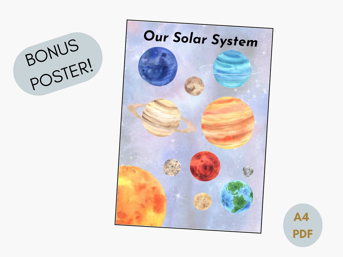 Solar System Flashcards | Instant Download | Learn Planets ...